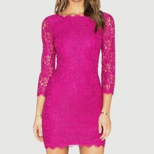 Diane Von Furstenberg DVF Pink Zarita Lace Dress Size 4